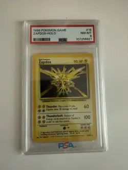 Pokemon TCG Zapdos Base Set Holo Unlimited Rare Card 16/102 PSA 8 - Image 1