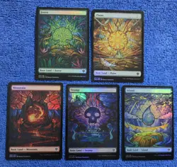 MTG 5 FOIL Stained Glass Land - Set - Dominaria United 1x Each Full Art DMU - Image 1