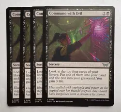 x4 Commune with Evil DSK Duskmourn MTG 87 UNCOMMON Playset - Image 1