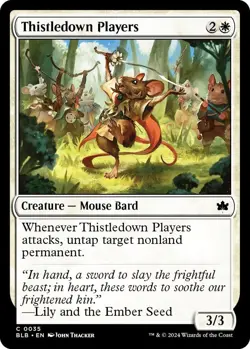 MTG Thistledown Players BloomBurrow Common Creature Mouse Bard - NM - Image 1