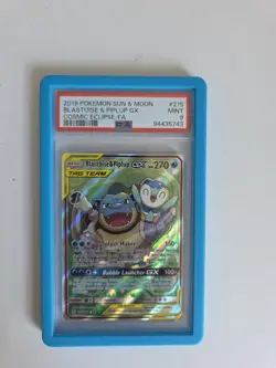 2019 Pokemon Sun And Moon Blastoise & Pilup #215 Cosmic Eclipse Mint PSA 9 - Image 1