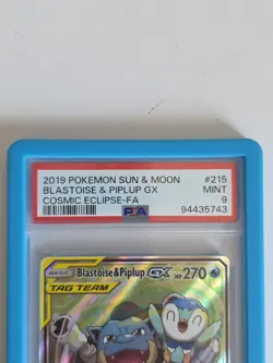2019 Pokemon Sun And Moon Blastoise & Pilup #215 Cosmic Eclipse Mint PSA 9 - Image 3