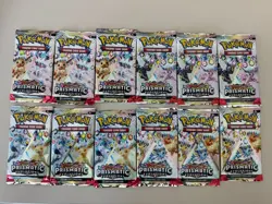 Pokemon Prismatic Evolutions Booster Pack Lot Of 12 New and Sealed - Image 1