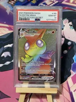 Pokemon Battle Styles Victini VMax 165/163 Secret Rare Rainbow Holo Foil PSA 10 - Image 1