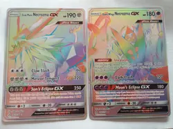 Pokemon Cards Dusk Mane Necrozma GX 163/156 & Dawn Wings Necrozman GX 161/156 - Image 1