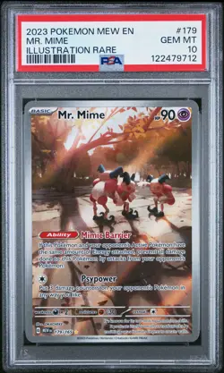 2023 POKEMON MEW EN-151 ILLUSTRATION RARE #179 MR. MIME PSA 10 - Image 1