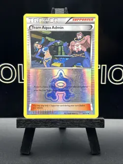 Team Aqua Admin - 25/34 - Uncommon - Reverse Holo Pokemon TCG - MP (BENT) - Image 2