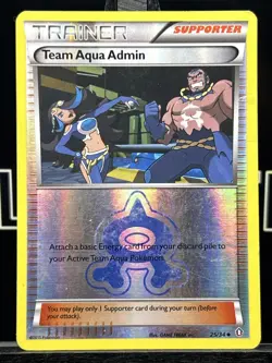 Team Aqua Admin - 25/34 - Uncommon - Reverse Holo Pokemon TCG - MP (BENT) - Image 3