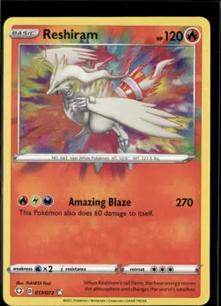 Pokemon Reshiram 017/072 Shining Fates Amazing Rare - Image 1