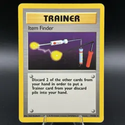 Item Finder 74/102 Rare Non-Holo Base Set Pokemon Trainer Card MP - Image 1