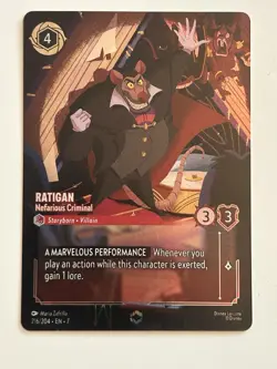Ratigan - Nefarious Criminal (Enchanted) 216/204 Archazia's Island Holo - Image 1