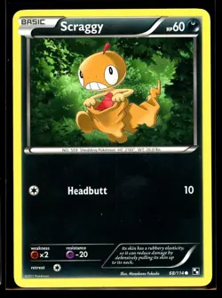 2011 Black & White Scraggy #68 Non Holo Pokemon Card - Image 1
