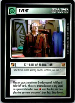 Star Trek Rules Of Acquisition CCG Uncommon Card 47th Rule Of Acquisition - Image 1