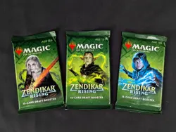 MTG Magic- Zendikar Rising 3x NEW SEALED Draft Card Booster Packs Each Artwork - Image 1