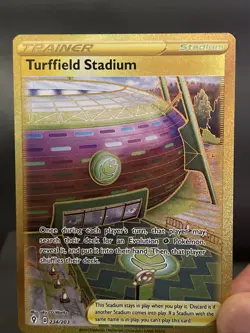Pokemon Card Turffield Stadium 234/203 Evolving Skies Gold Secret Rare Near Mint - Image 2