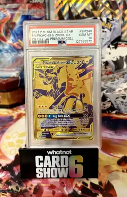 PSA 10 Pikachu & Zekrom GX Tag Team SM248 Gold Promo Sun & Moon Pokemon Card GEM - Image 1