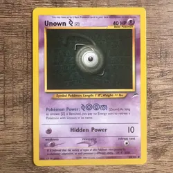 Pokemon TCG Unown [Z] Neo Destiny Card 60/105 Regular, Near Mint Condition - Image 1