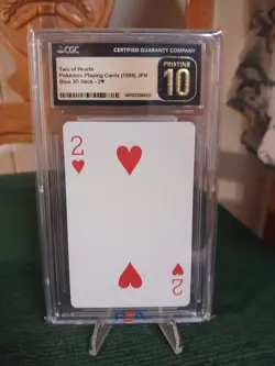 POKEMON PLAYING CARDS 1998 JPN BLUE 3D DECK-2 OF HEARTS - Image 1