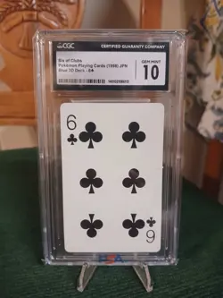 POKEMON PLAYING CARDS 1998 JPN BLUE 3D DECK-6 OF CLUBS - Image 1