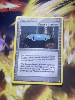 Drakes Stadium Pokemon TCG 72/108 Reverse Holo Foil Stamped Card Played MP - Image 1
