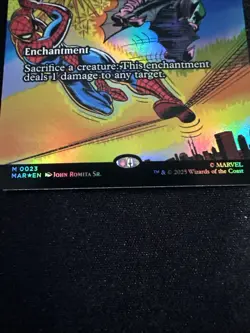NM Borderless Foil Goblin Bombardment, MTG, Marvel's Spider-Man, Magic, 23 - Image 2