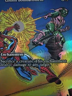 NM Borderless Foil Goblin Bombardment, MTG, Marvel's Spider-Man, Magic, 23 - Image 4