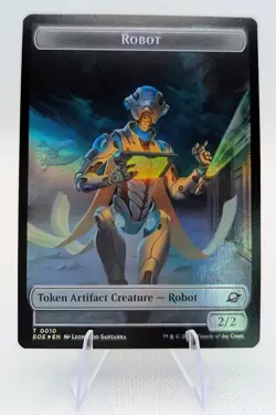MTG Edge of Eternities *FOIL* TOKEN Tezzeret Cruel Captian EMBLEM 011 Robot 010 - Image 2