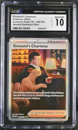 Pokemon Giovanni's Charisma 204/165 SIR English Scarlet Violet 151 - CGC 10 - Image 1