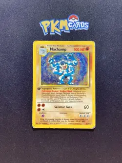 Pokemon TCG Machamp Base Set 8/102 1st Edition Holo Rare HP. - Image 1