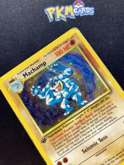 Pokemon TCG Machamp Base Set 8/102 1st Edition Holo Rare HP. - Image 2