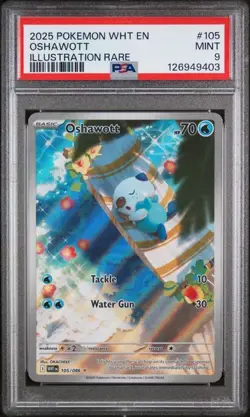 2025 POKEMON WHT EN-WHITE FLARE #105 OSHAWOTT PSA 9 - Image 1