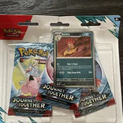 Pokemon TCG SV09 Journey Together 3-Pack Blister Sealed Fast Ship (Scrafty) - Image 1