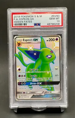 PSA 10 Espeon GX #SV60 Full Art 2019 Pokemon S&M Hidden Fates Shiny Vault - Image 1
