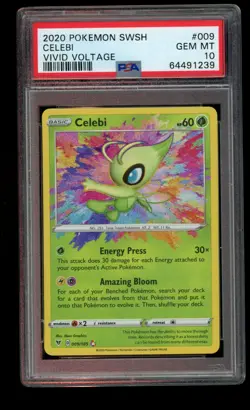 Celebi 2020 Pokemon Sword & Shield Vivid Voltage #009 Vivid Voltage PSA 10 - Image 1