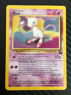 Pokemon TCG Mew 8 WotC Non-Holo Black Star Promo HP/DMG - Image 1