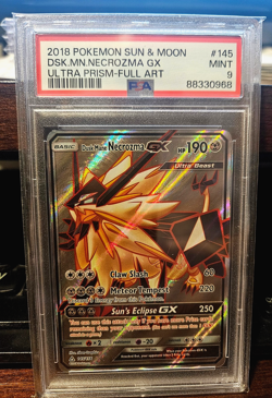 2018 POKEMON SUN AND MOON ULTRA PRISM DUSK MANE NECROZMA GX #145 PSA 9 - Image 1