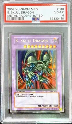 2002 Yu-Gi-Oh PSA 4. B. Skull Dragon MRD-018 Metal Raiders 1st Edition - Image 1