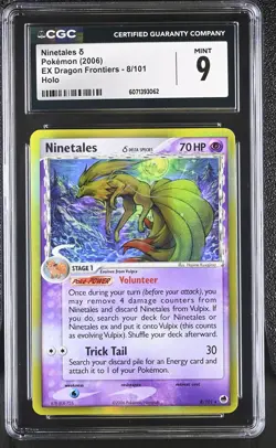 CGC 9 MINT Ninetales 2006 EX Dragon Frontiers 8/101 Holo Pokemon Card - Image 1
