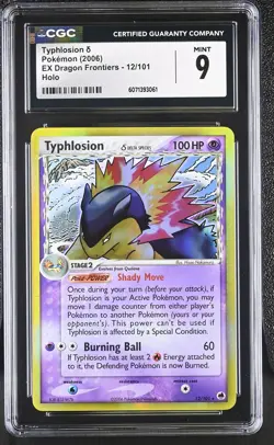 CGC 9 MINT Typhlosion 2006 EX Dragon Frontiers 12/101 Holo Pokemon Card - Image 1