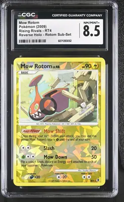 CGC 8.5 Mow Rotom 2009 Rising Rivals RT4 Reverse Holo Pokemon Card - Image 1