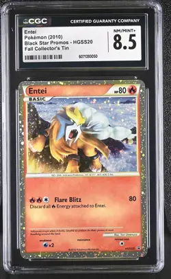 CGC 8.5 Entei 2010 Black Star Promos HGSS20 Holo Pokemon Card - Image 1