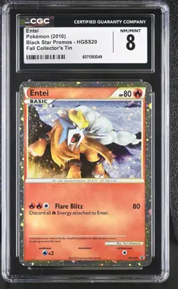 CGC 8 Entei 2010 Black Star Promos HGSS20 Holo Pokemon Card - Image 1