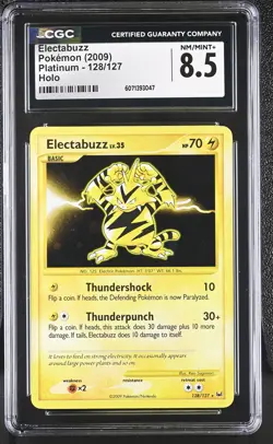 CGC 8.5 Electabuzz 2009 Platinum 128/127 Holo Pokemon Card - Image 1