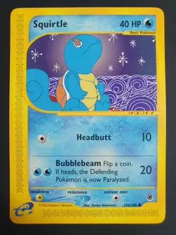 Squirtle 132/165 - Expedition Base Set - Pokemon Card - Excellent Condition - Image 1