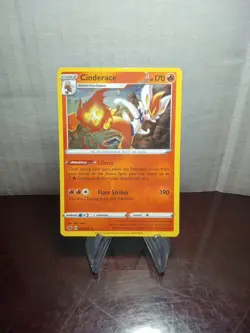 2020 Pokemon TCG Cinderace Shiny Holo Reverse Card 34/202 - Image 1