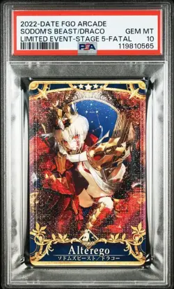 PSA 10 Fate Grand Order Arcade Alter Ego Beast of Sodom Draco Fatal Card - Image 1