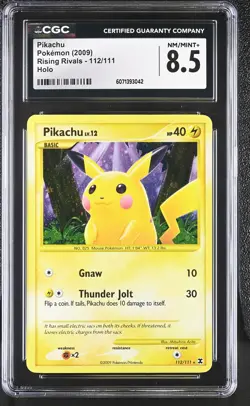CGC 8.5 Pikachu 2009 Rising Rivals 112/111 Holo Pokemon Card - Image 1