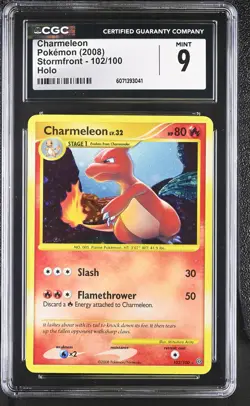 CGC 9 MINT Charmeleon 2008 Stormfront 102/100 Holo Pokemon Card - Image 1