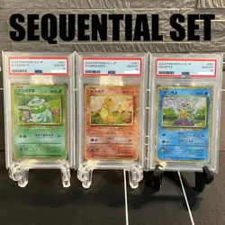 PSA 10 Bulbasaur Charmander Squirtle 001/032 Classic Japanese Pokemon Card Game - Image 1