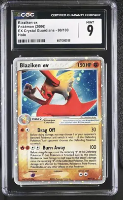 CGC 9 MINT Blaziken ex 2006 EX Crystal Guardians 90/100 Holo Pokemon Card - Image 1